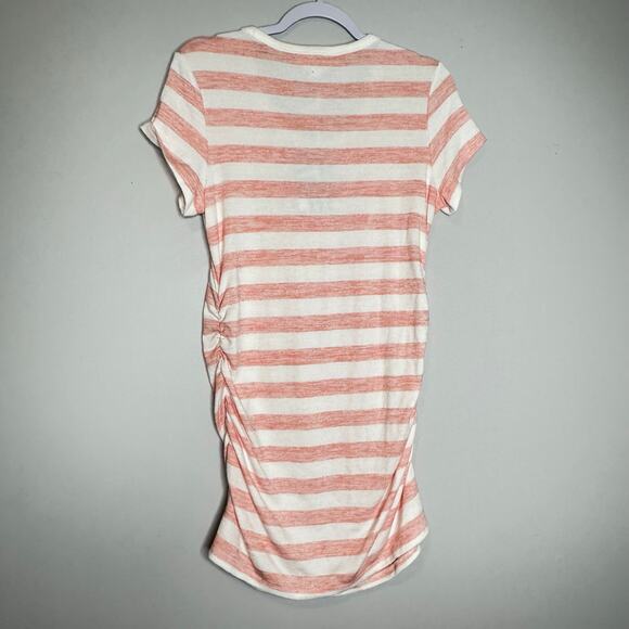 Market & Spruce Maternity Crewneck Coral White Striped Tee NWT Size Medium - Picture 5 of 9